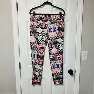 Material Girl Printed Leggings XL Multicolor Geometric Stretch Casual